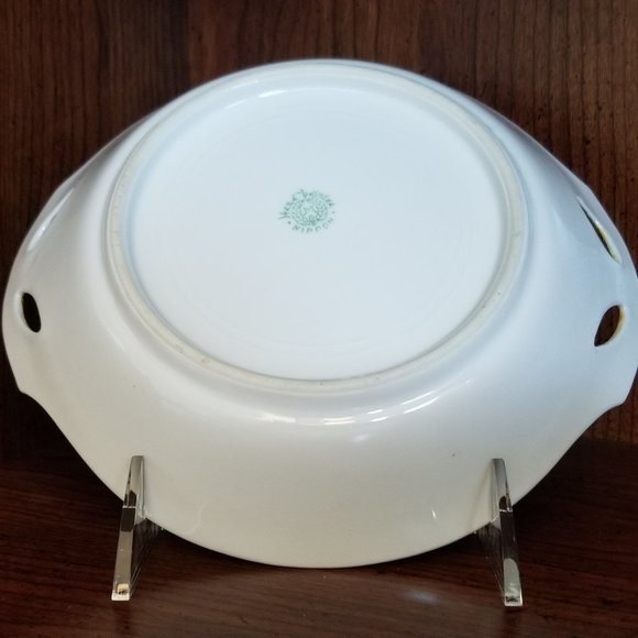 Nippon Hand Painted Dish Gold Encrusted Flowers & Scrolls - Picture 5 of 6